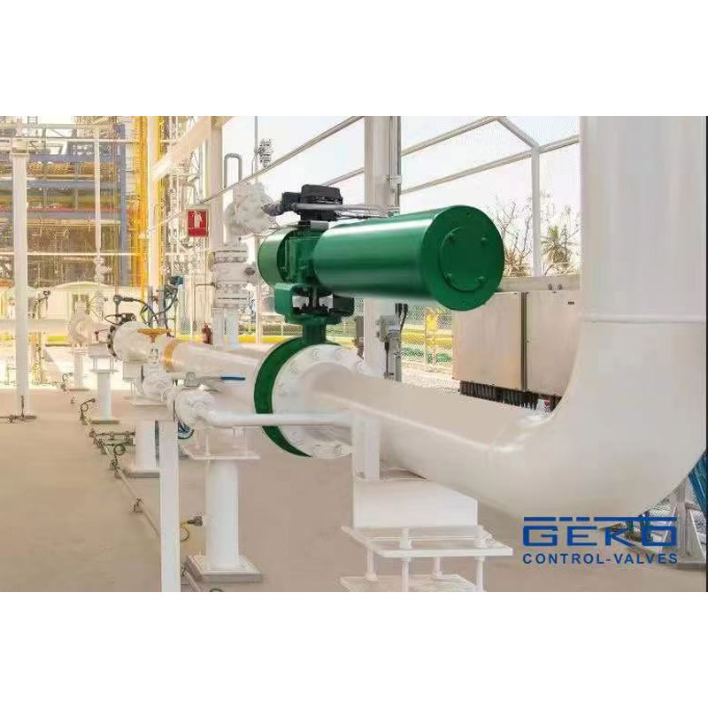 Rubber lined butterfly valve with actuator